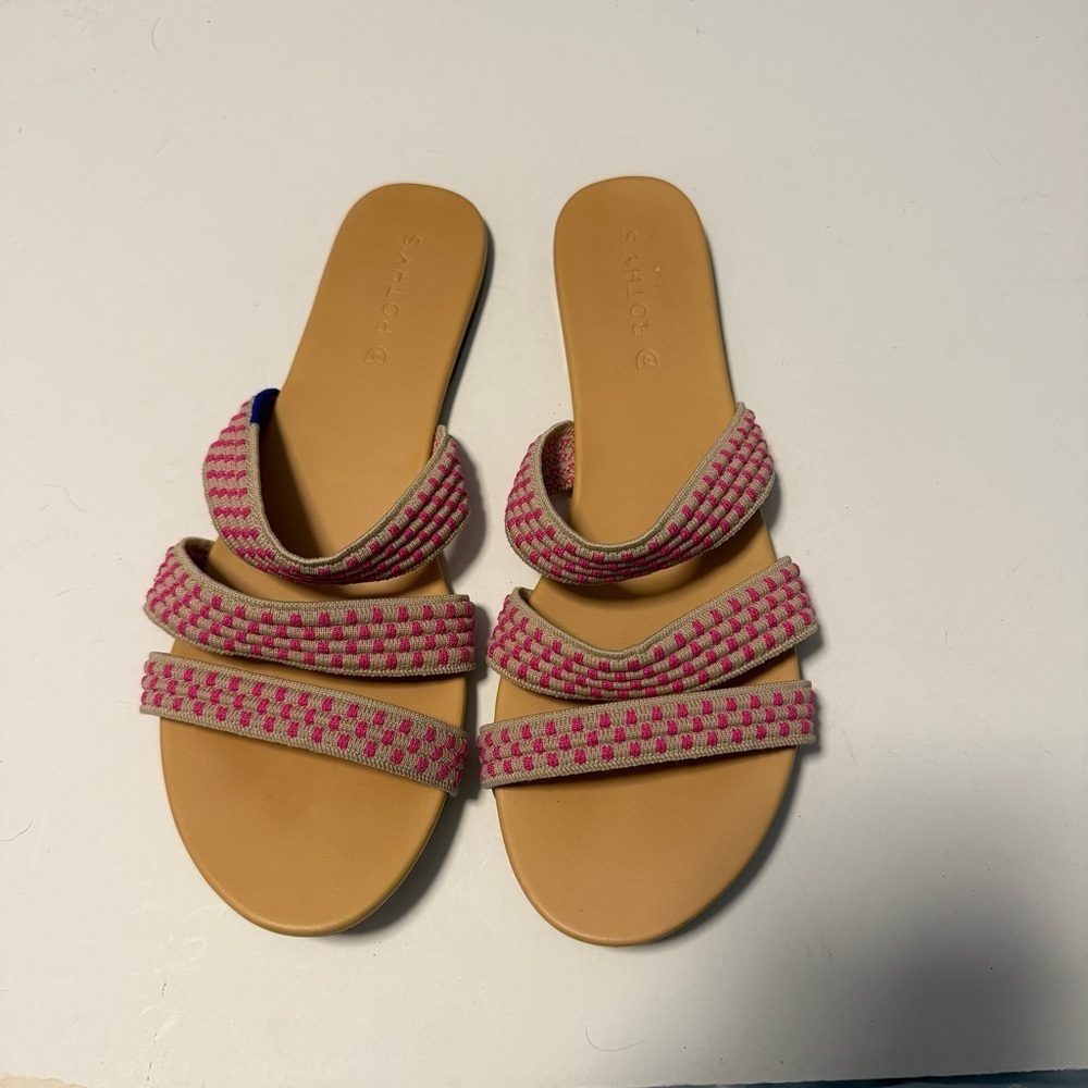 Rothy’s Pink and Tan Sandals